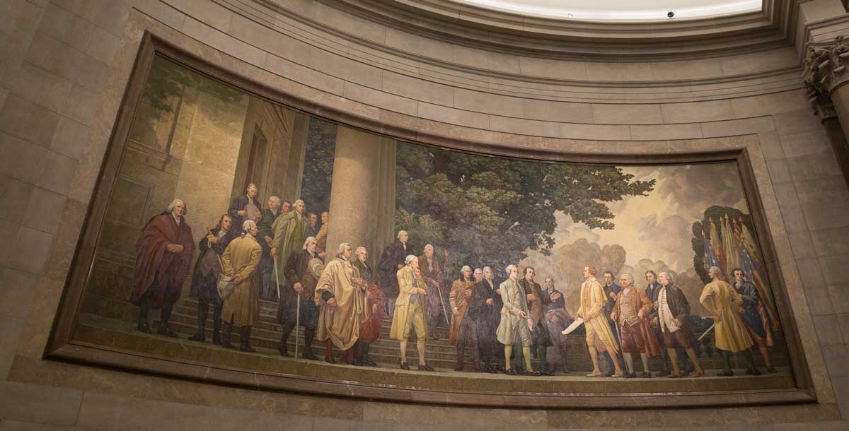 Faulkner mural depicting the Declaration of Independence