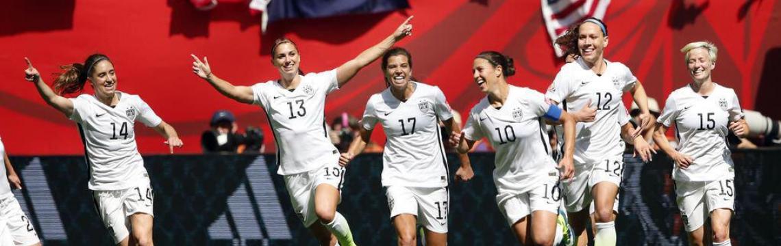 Women's Soccer Team celebrates in 2015