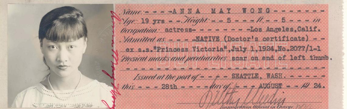 Anna May Wong Certificate of Identity