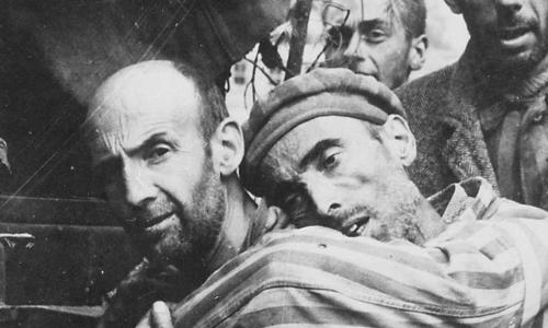 Former prisoners at Wobbelin Concentration Camp after its liberation by the 82nd Airborne, May 4, 1945.