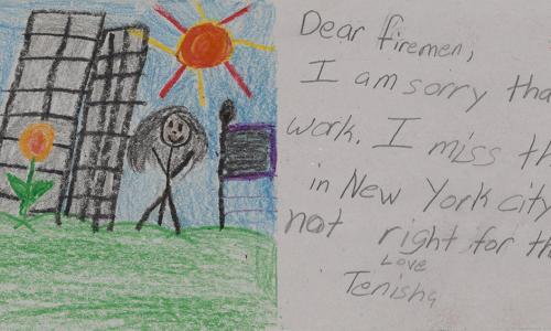 September 11 Recovery Program, Letter from Tenisha, detail