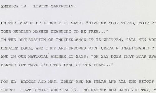 Closeup of Harvey Milk Speech, page 8